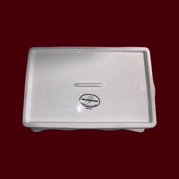 Vintage Grace Bake Shop Holiday Red Truck Christmas Tree Plaid Casserole Dish - Picture 4 of 6